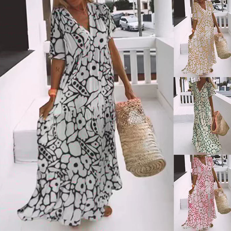 Anna | Robe style Ibiza à imprimé floral bohème