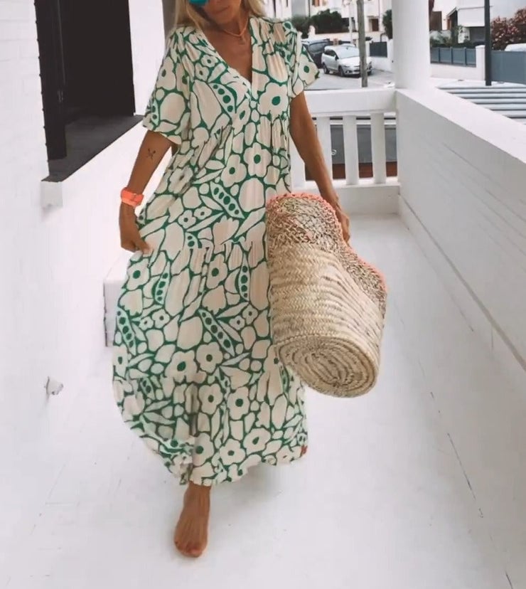 Anna | Robe style Ibiza à imprimé floral bohème