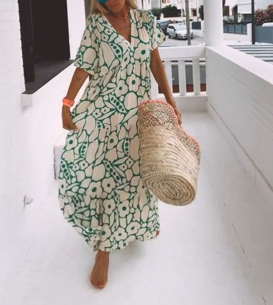 Anna | Robe style Ibiza à imprimé floral bohème