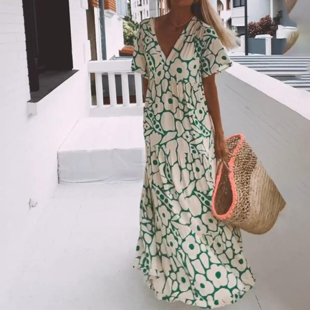 Anna | Robe style Ibiza à imprimé floral bohème
