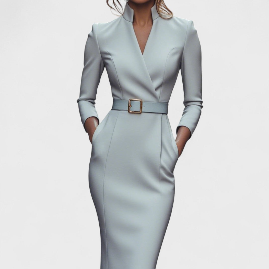 Amelda | Refined Dress with Belt and Collar