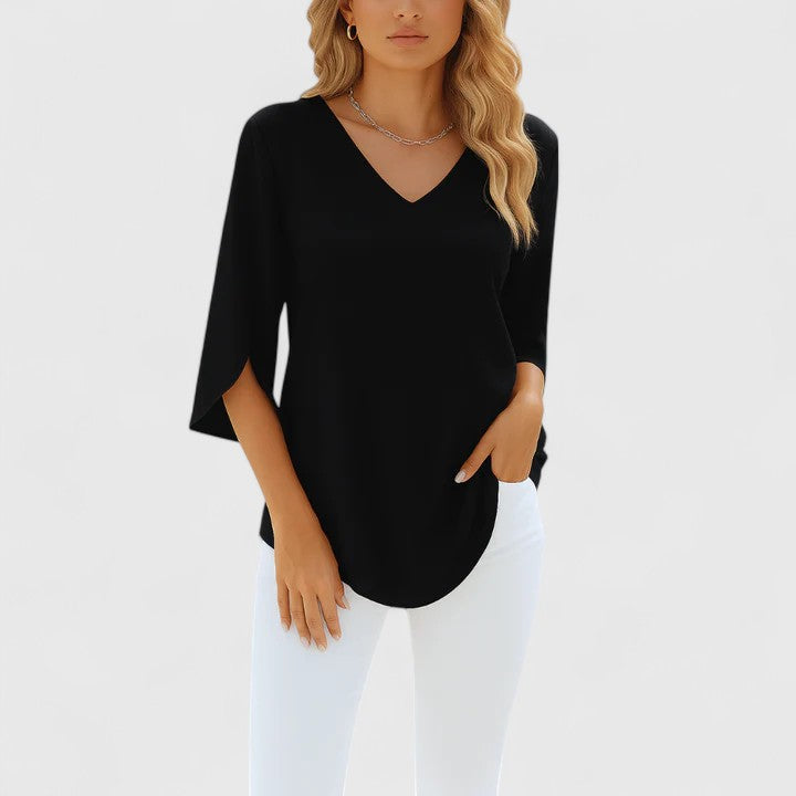 Violetta™ | Blouse Col V Sophistiquée
