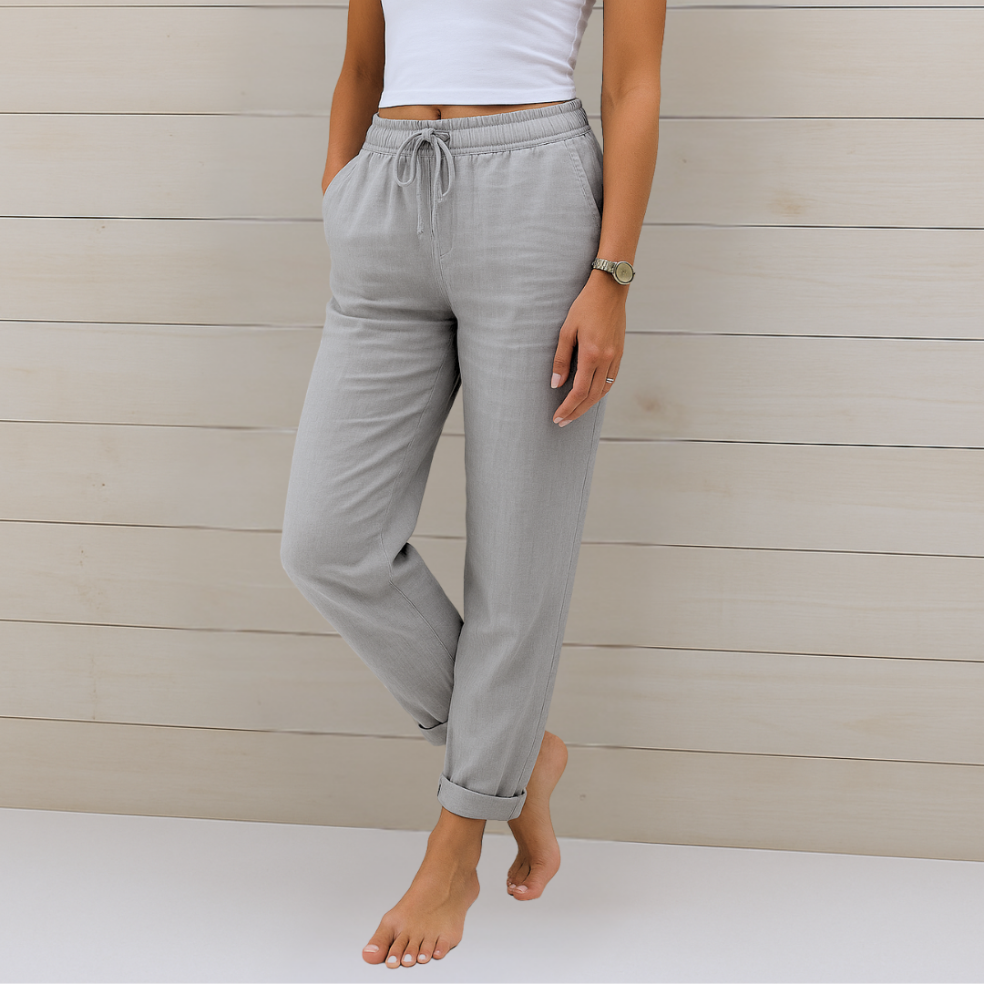 Maja - Pantalon Stretch en Lin Respirant Premium