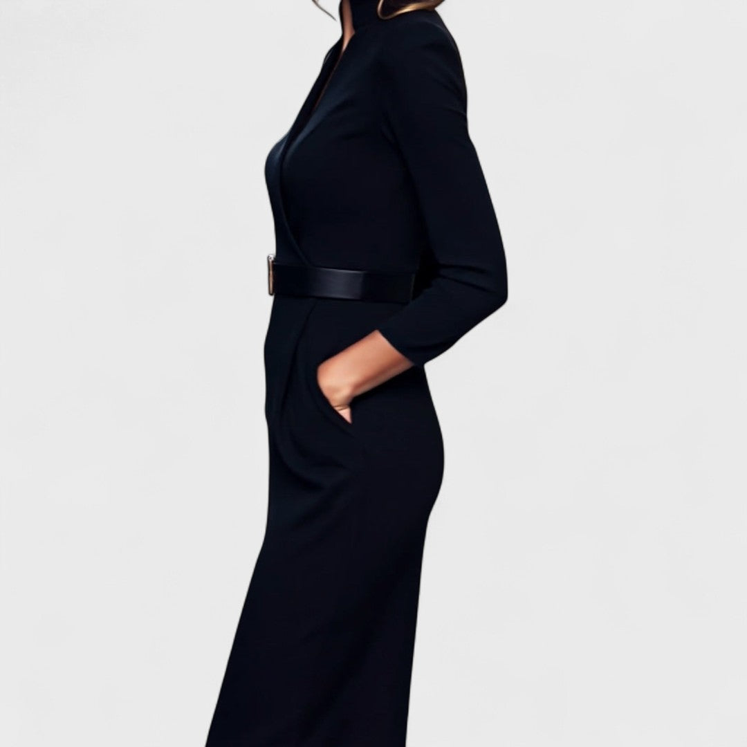 Amelda | Refined Dress with Belt and Collar
