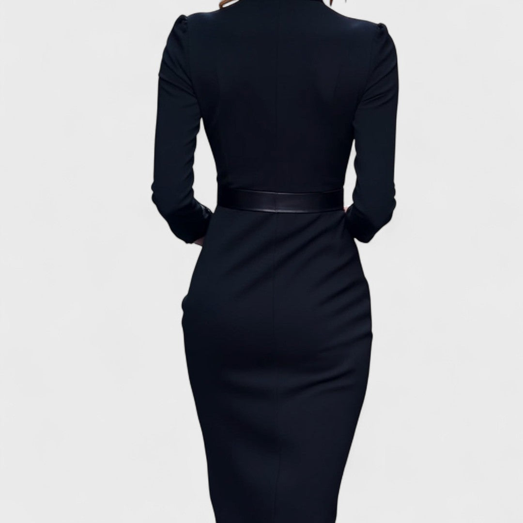 Amelda | Refined Dress with Belt and Collar