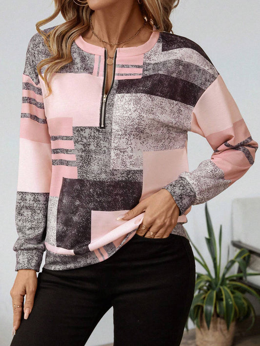 Thekla | Graphic print sweater with zipper