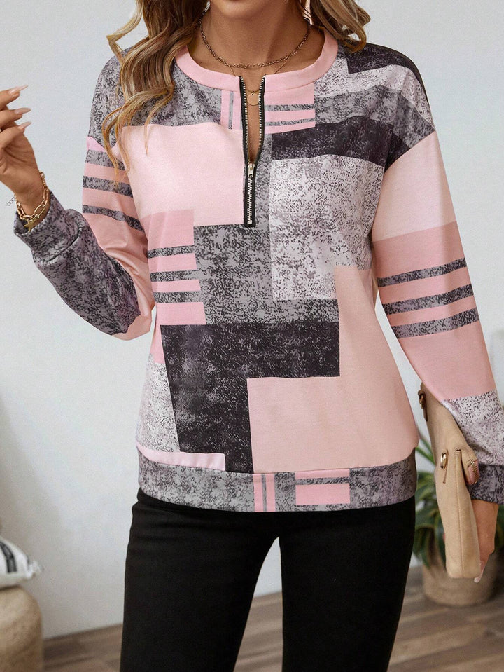 Thekla | Pull imprimé graphique avec fermeture éclair