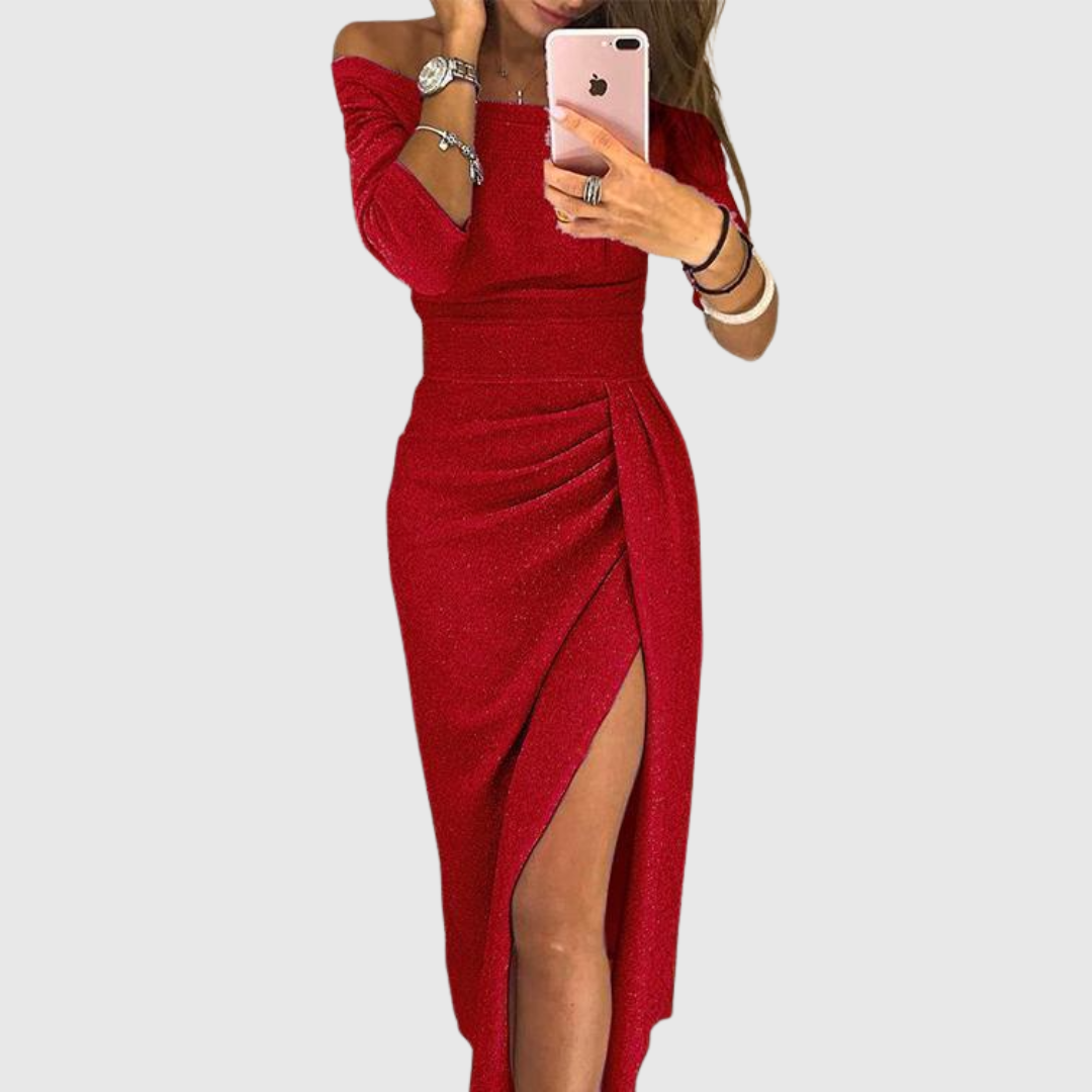 Isabeau | Robe longue dos nu chic à la coupe fluide et élégante