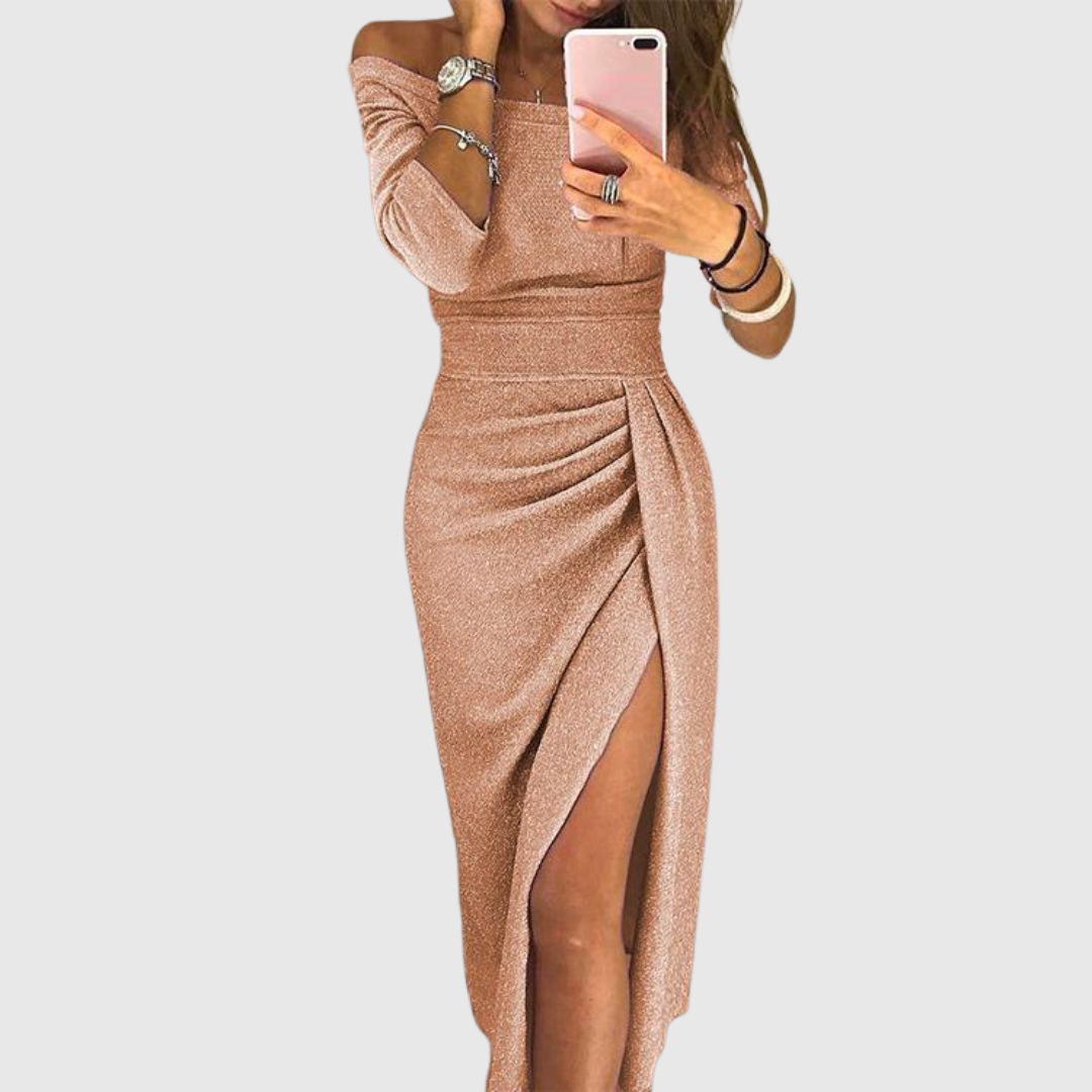 Isabeau | Robe longue dos nu chic à la coupe fluide et élégante