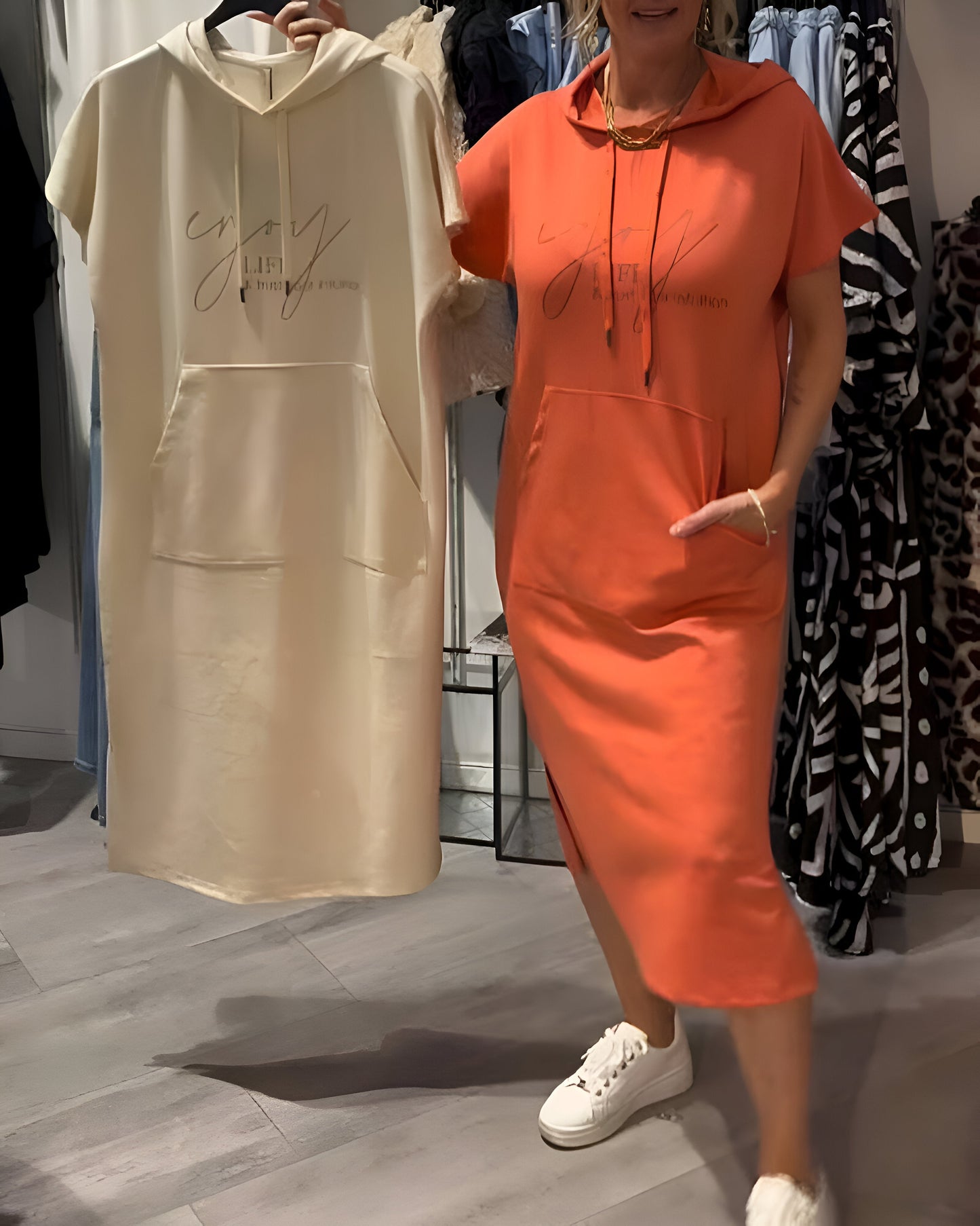 Isa | Robe sweat à capuche décontractée 