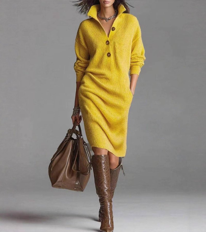Damaris | Warme Gebreide Jurk, Elegant en Comfortabel