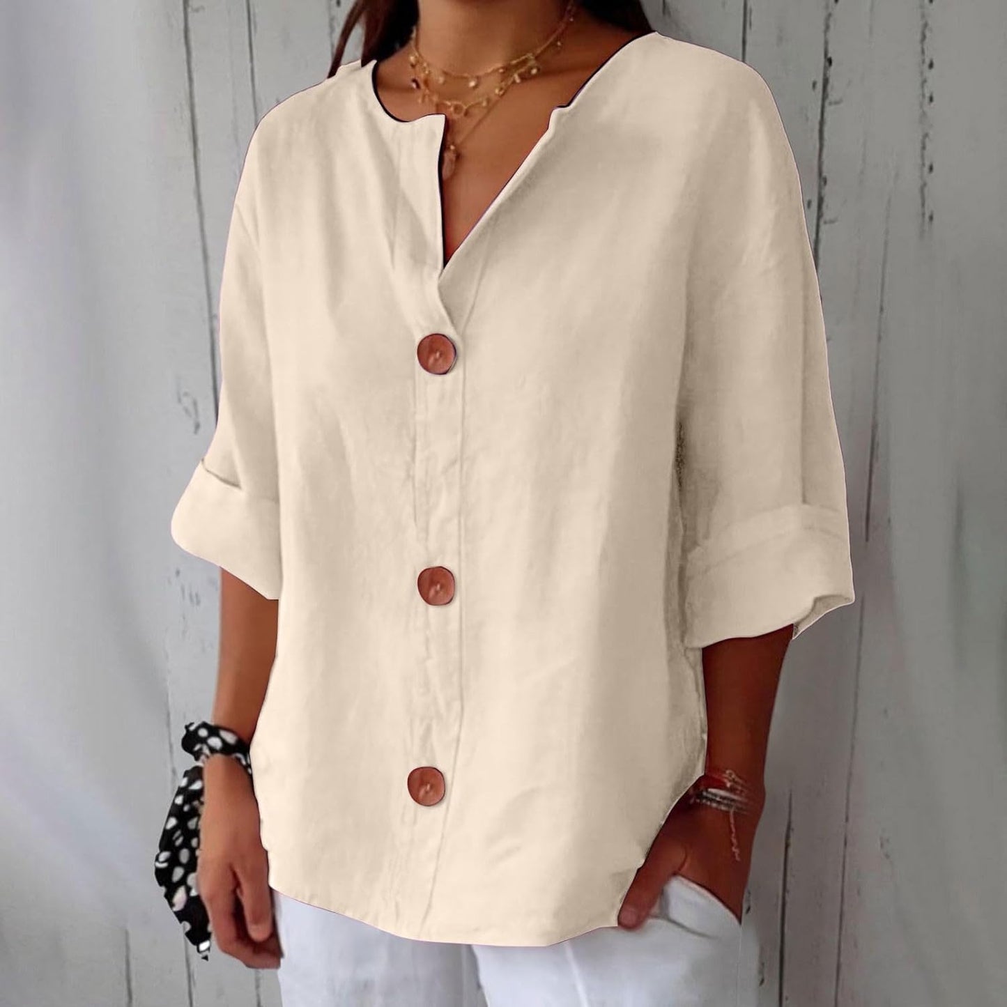 Adriana | Loose-fitting linen blouse 