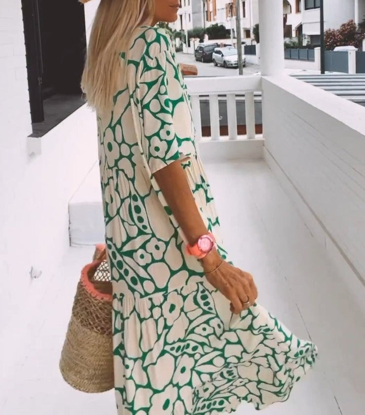 Anna | Robe style Ibiza à imprimé floral bohème