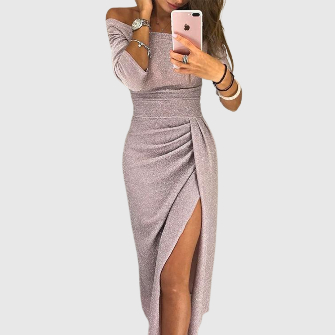 Isabeau | Robe longue dos nu chic à la coupe fluide et élégante