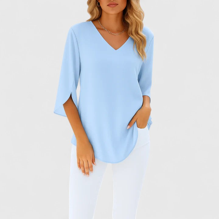 Violetta™ | Blouse Col V Sophistiquée