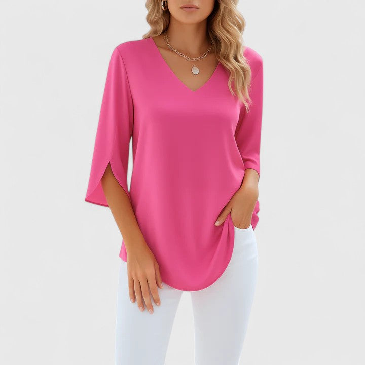 Violetta™ | Blouse Col V Sophistiquée