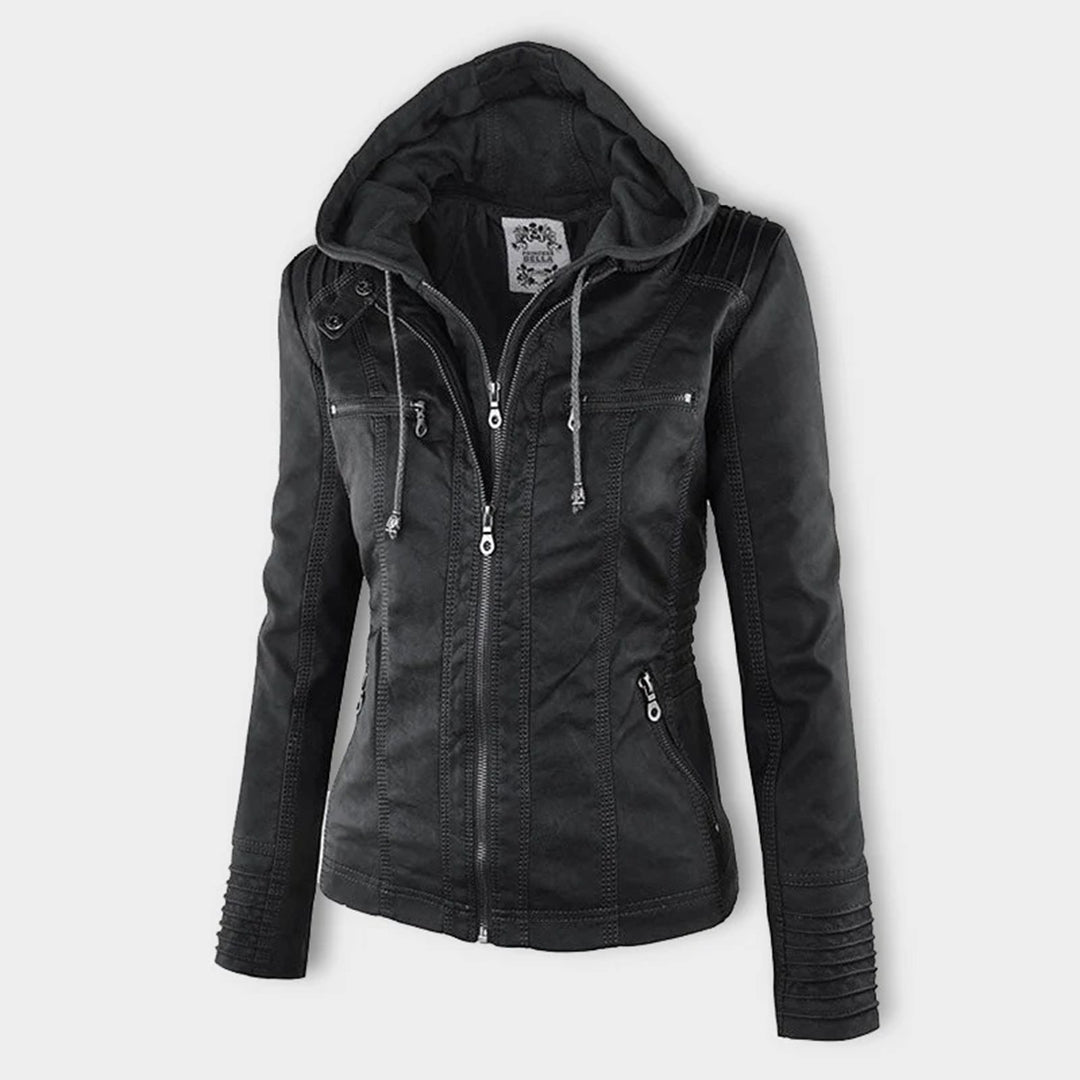Eva™ | Veste en cuir élégante avec capuche