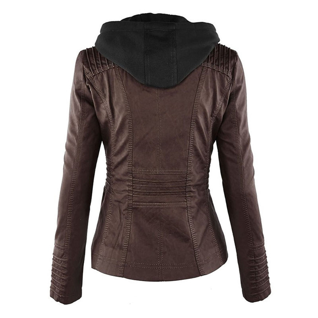 Eva™ | Veste en cuir élégante avec capuche