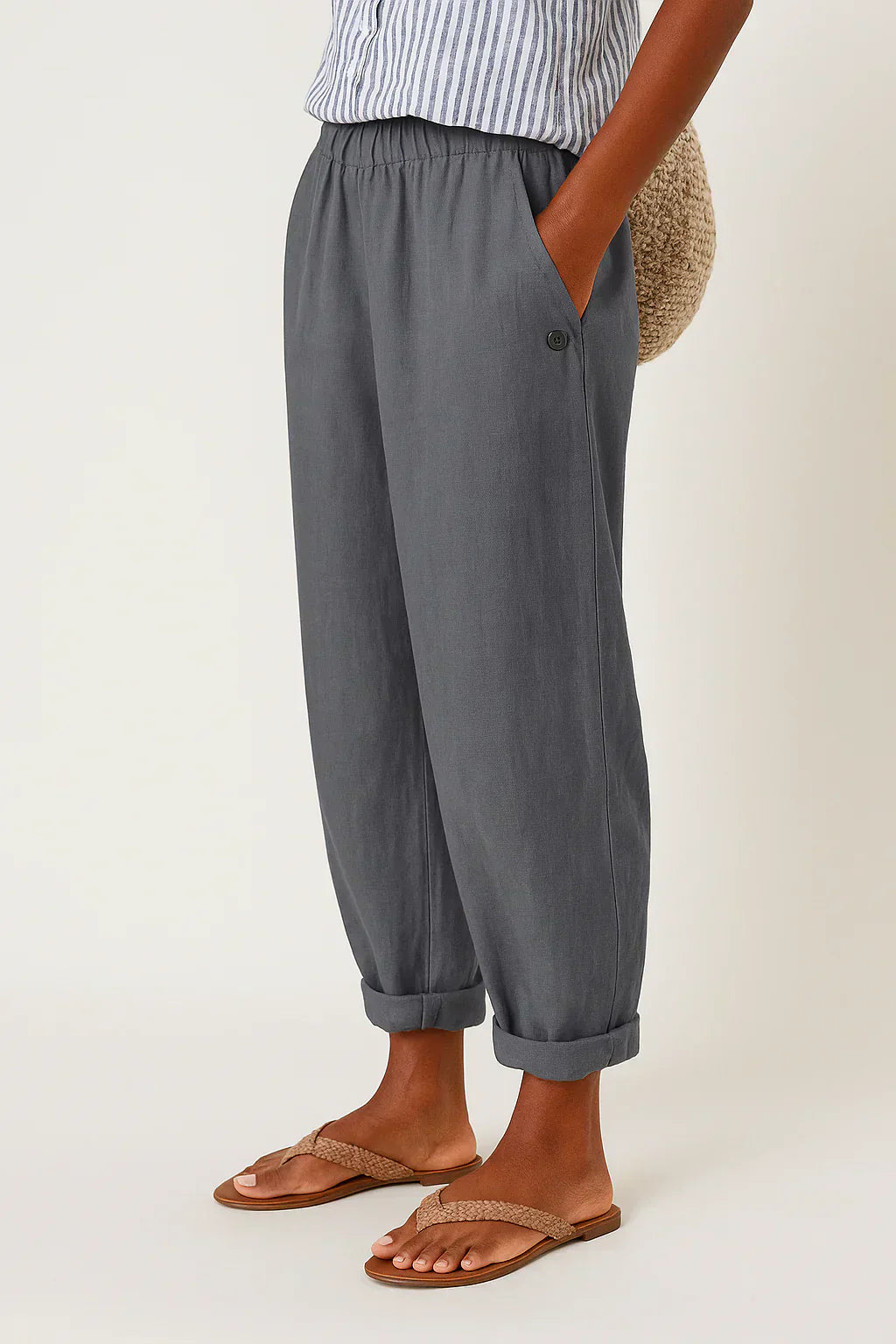 Edith - Pantalon Léger et Lin et Coton Élégant