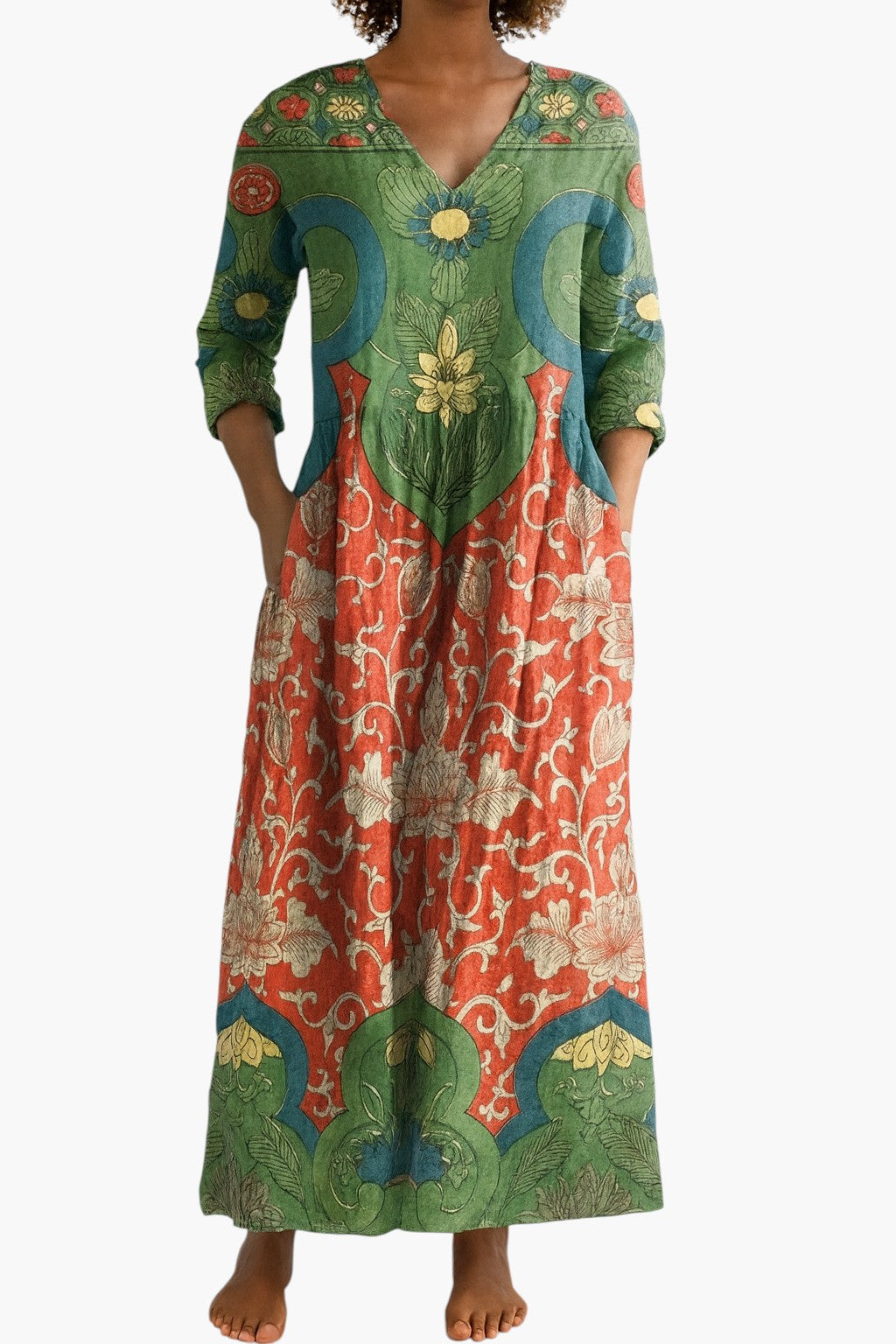 Mirthe | Robe longue à imprimé floral vintage 