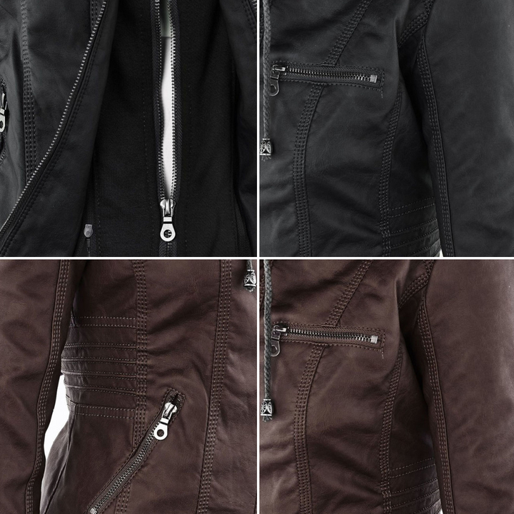 Eva™ | Veste en cuir élégante avec capuche