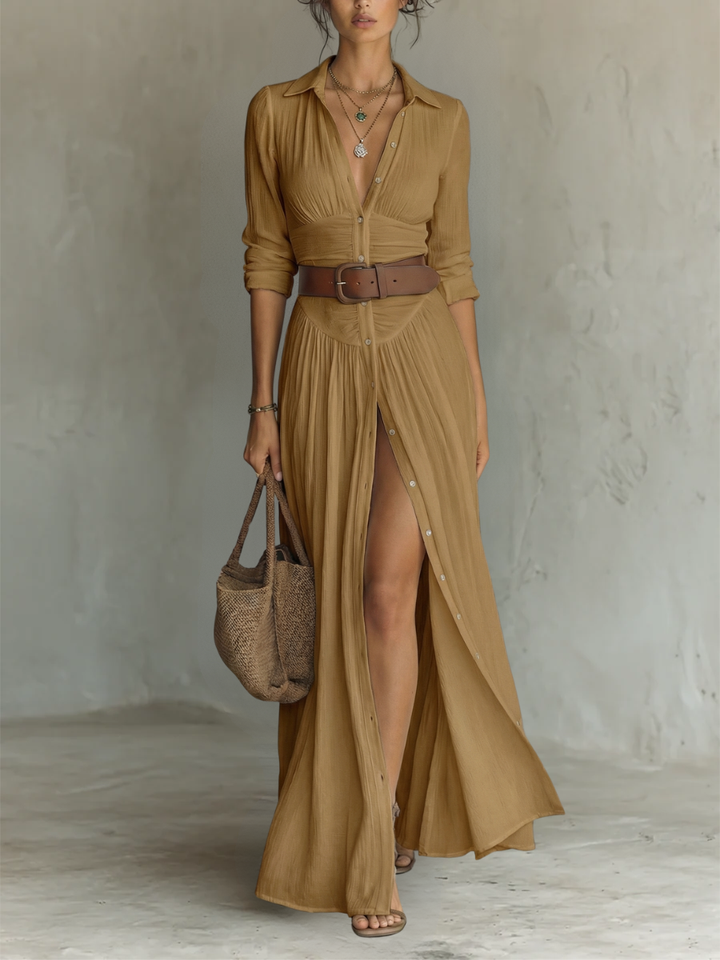 Annastasia  — Robe maxi élégante à col revers