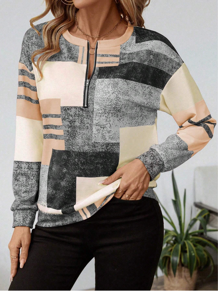 Thekla | Pull imprimé graphique avec fermeture éclair