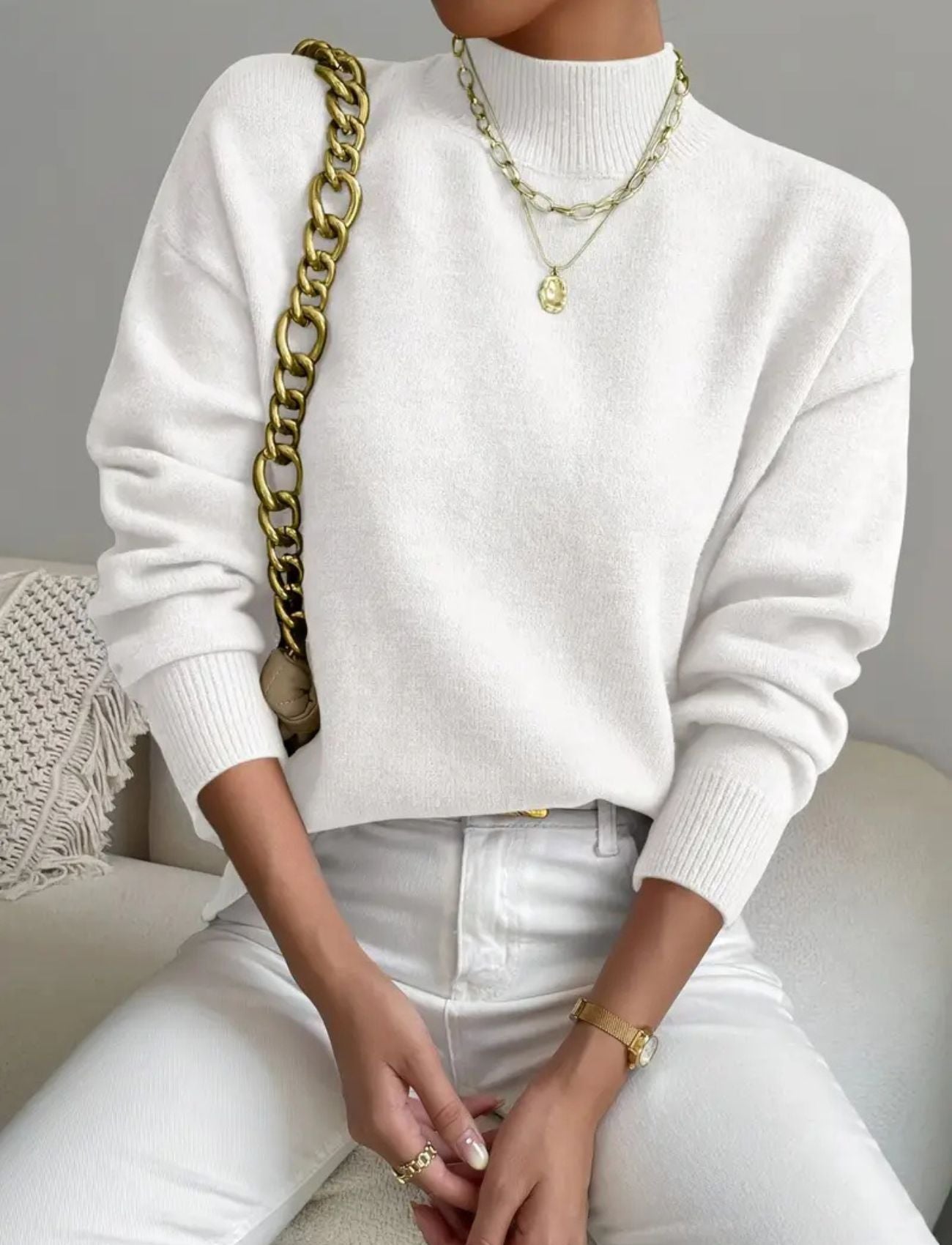 Mette | Pull confortable élégant à col montant