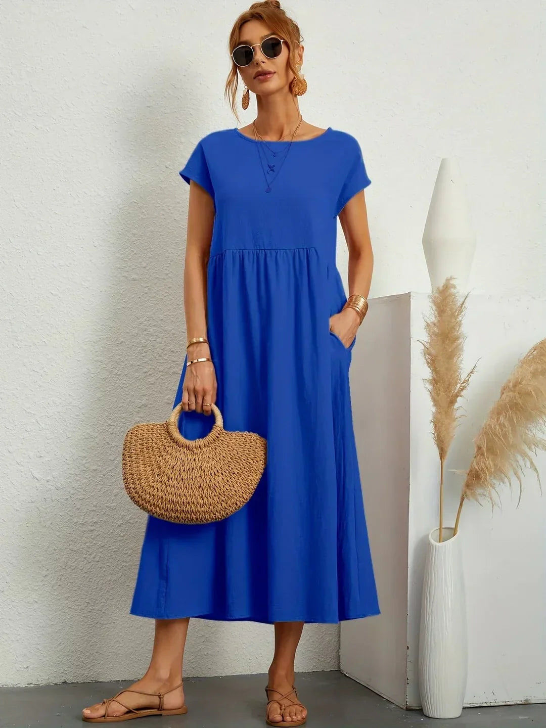 Gabrielle™ — Robe midi fluide, élégance intemporelle