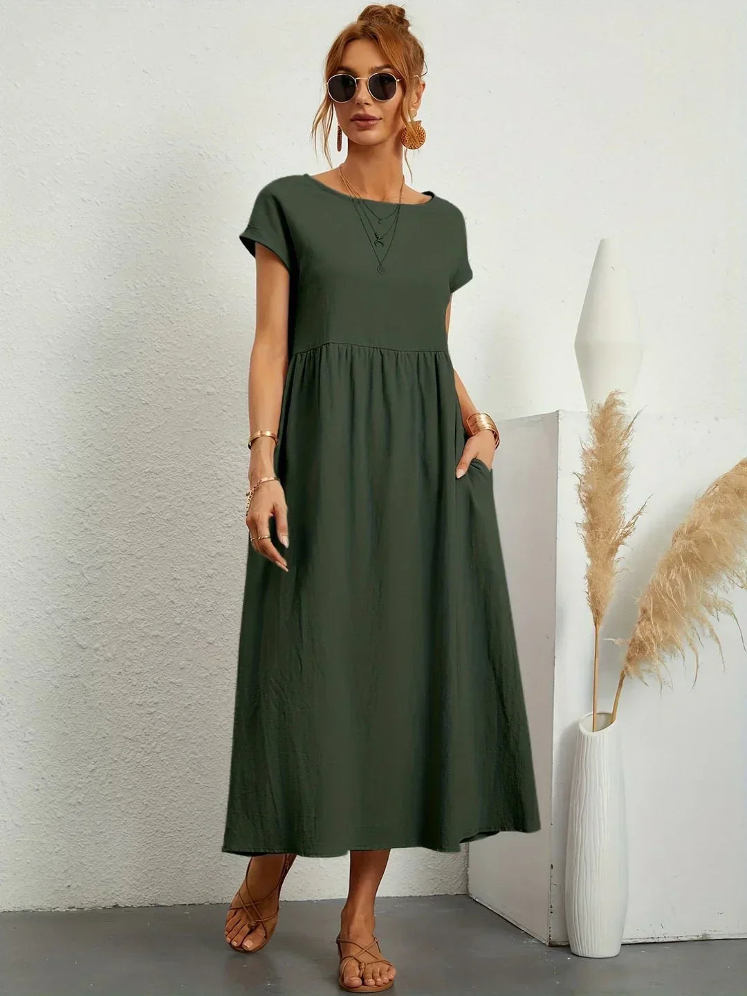 Gabrielle™ — Robe midi fluide, élégance intemporelle