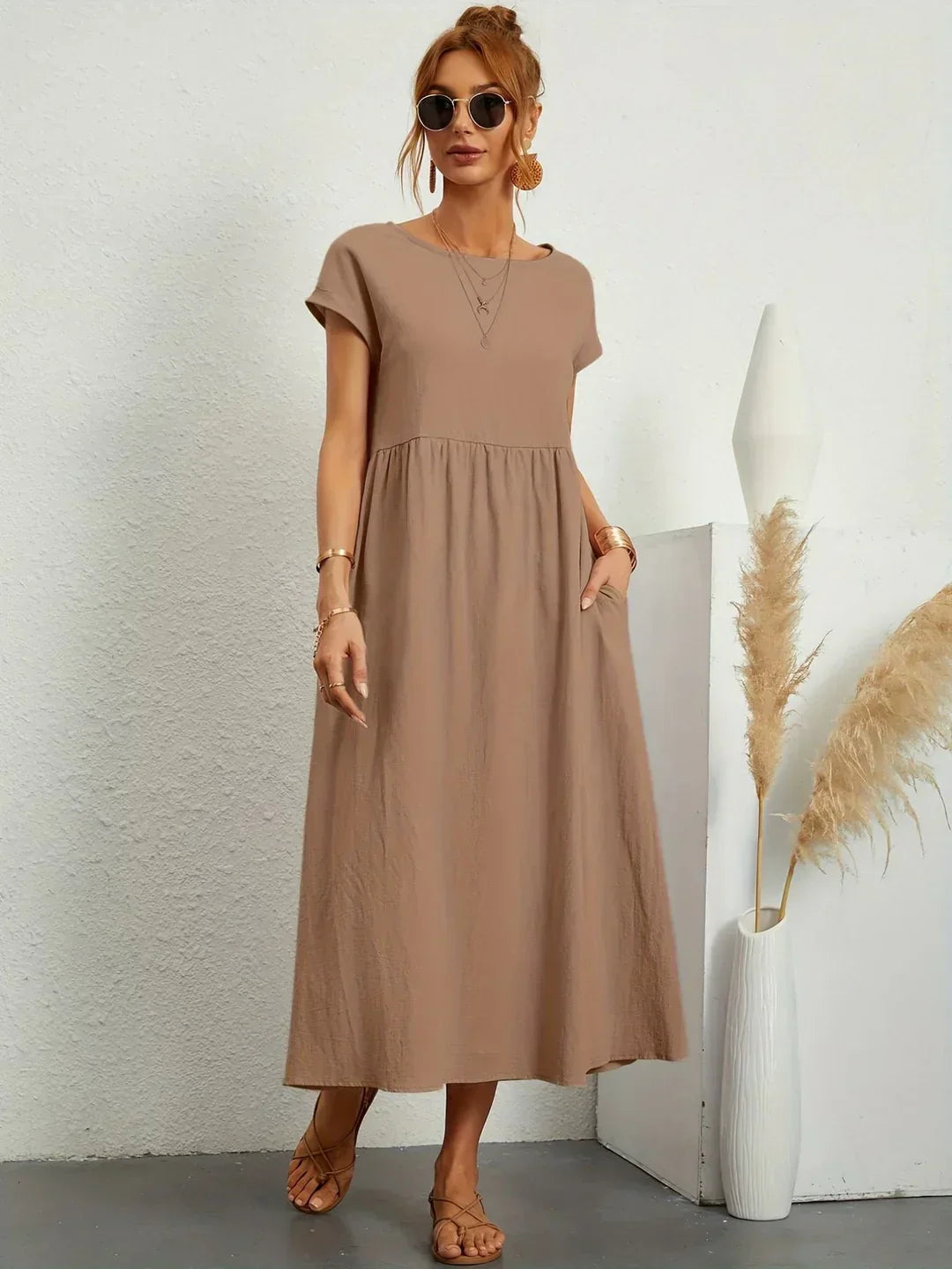 Gabrielle™ — Robe midi fluide, élégance intemporelle