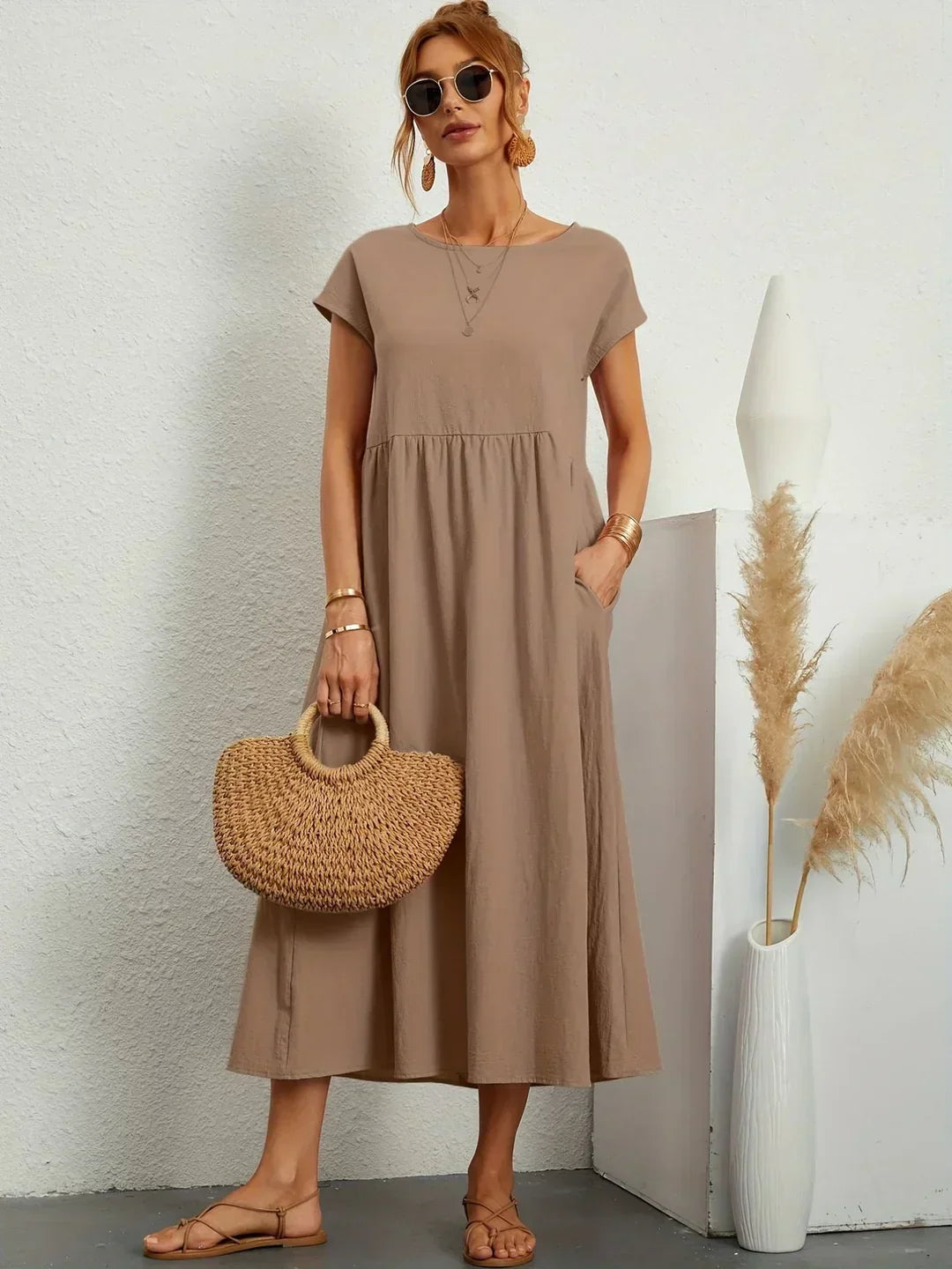 Gabrielle™ — Robe midi fluide, élégance intemporelle