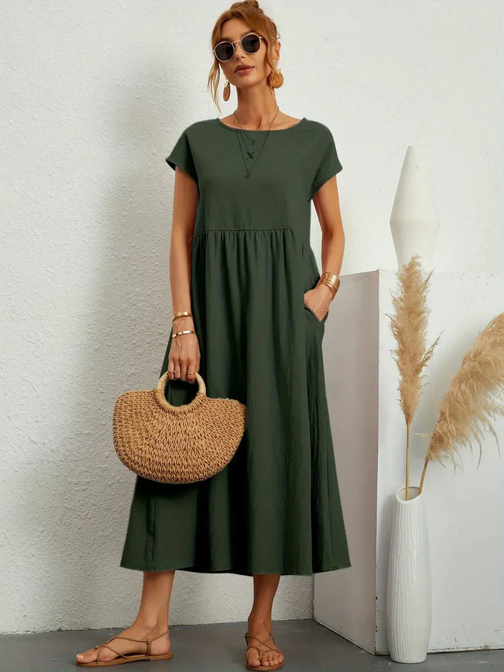 Gabrielle™ — Robe midi fluide, élégance intemporelle