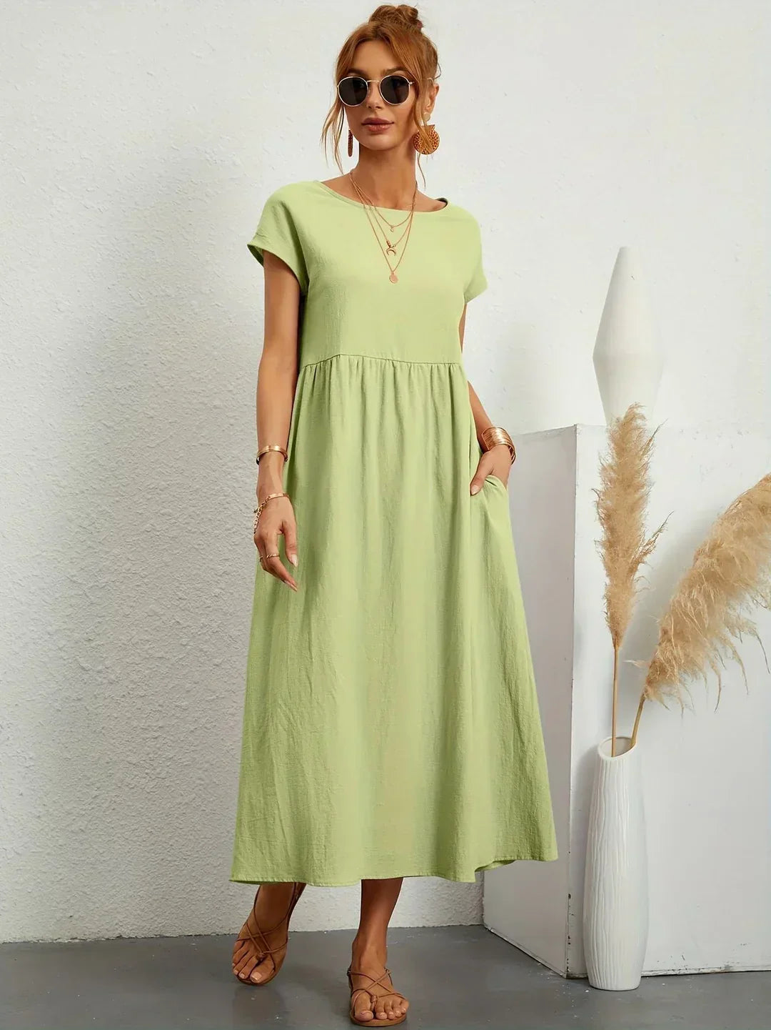 Gabrielle™ — Robe midi fluide, élégance intemporelle