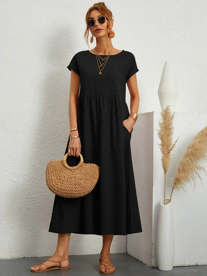 Gabrielle™ — Robe midi fluide, élégance intemporelle