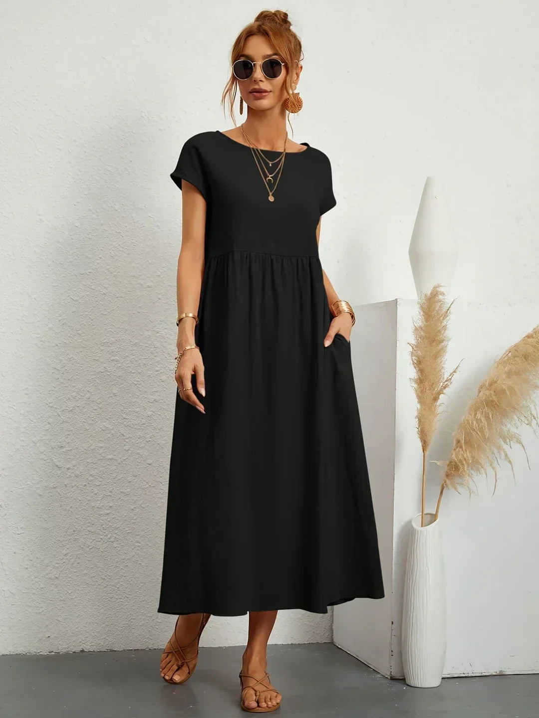 Gabrielle™ — Robe midi fluide, élégance intemporelle