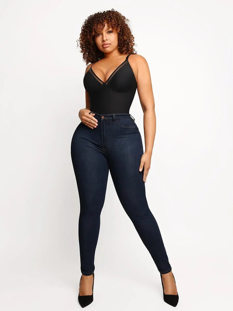 Bloom ™ | Deep V-Neck Mesh  Bodysuit