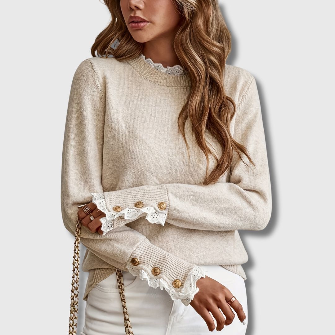 Marleen | Pull à détails en dentelle