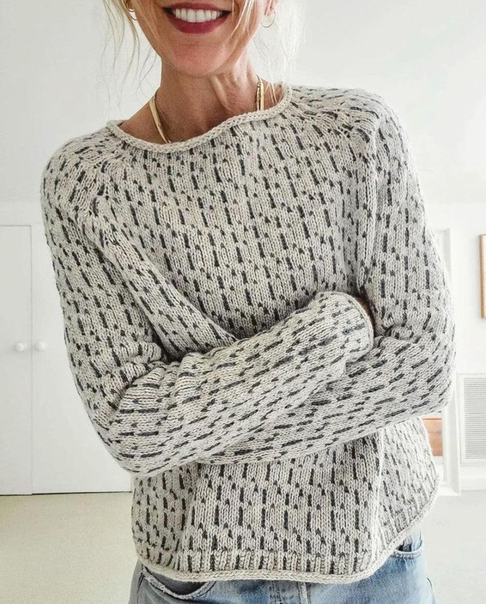 Paulien | Pull gris à col bateau
