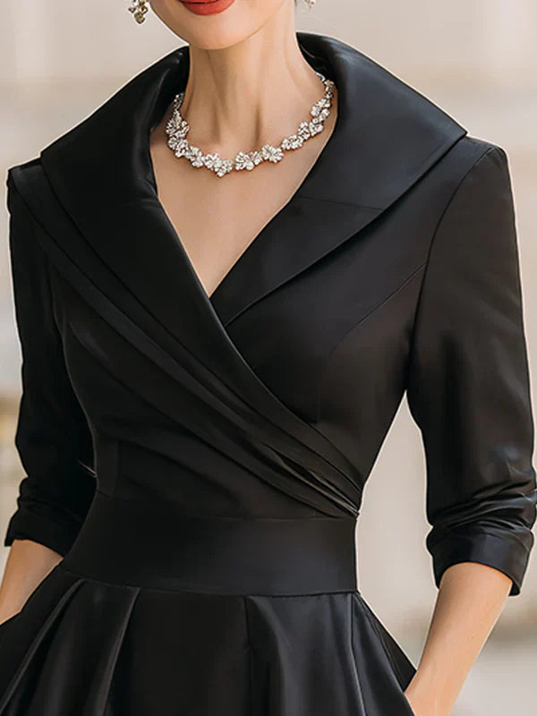 Jozefien | Elegante Midi-jurk met Verfijnde Details en Praktische Zakjes
