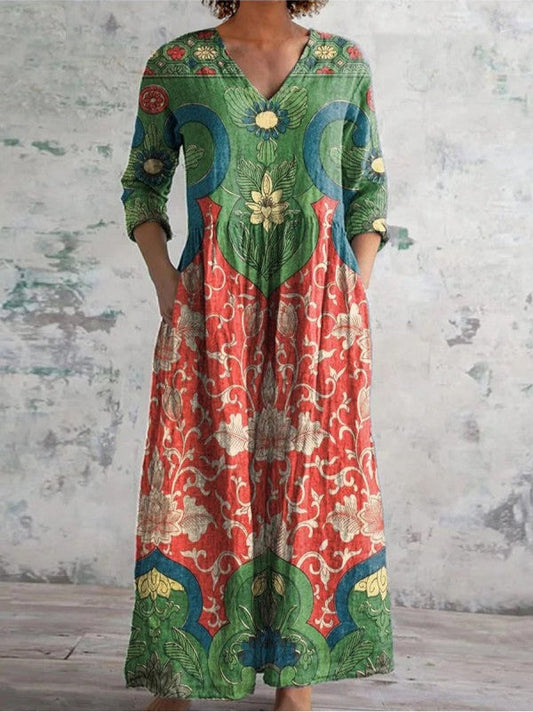 Mirthe | Maxi dress with vintage floral print 